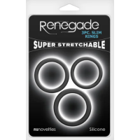 Renegade 3pc Slim Rings - Black Cock Rings - Set of 3 Sizes